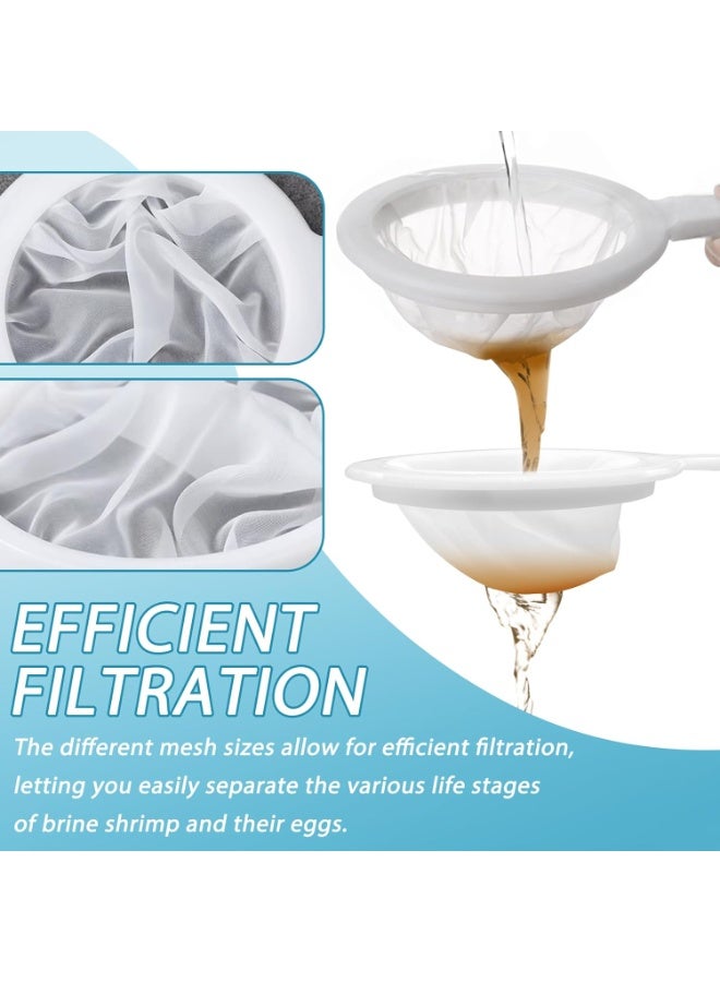 الطفل محلول ملحي الروبيان شبكة غربال 80 ، 120 ، 200 مش عدة مع 3 خطاف ، 3 ماصات و 5 أنابيب التخزين المستخدمة في محلول ملحي الروبيان حاضنة فلتر ، المقلية محلول ملحي الروبيان البيض و حاضنة الرضيع الأسماك فاصل ( 14 أجزاء ) - Image 3